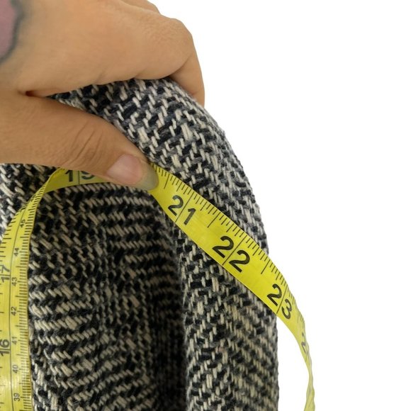 Vintage 80s Black Grey Wool Knit Blend Oversized Jacket 2XL - Picture 9 of 9